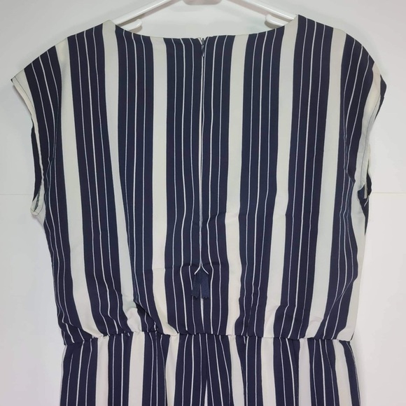 Enfocus Studio Navy Blue Striped Sleeveless Jumpsuit 14 - Picture 8 of 12